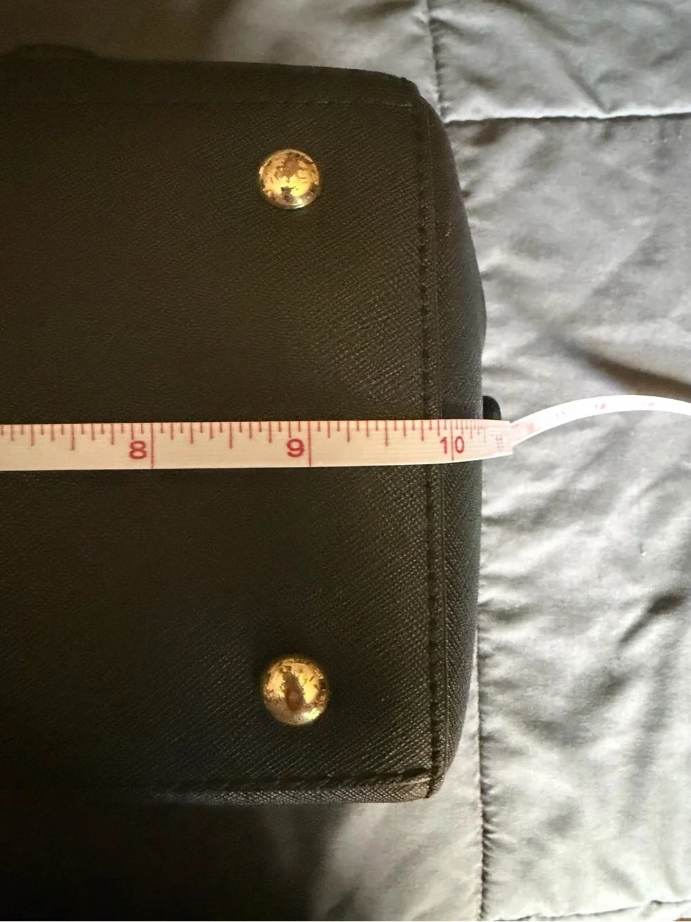 Michael Kors Black Leather Satchel with Gold Hardware
